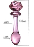 Pink Rose Glass Anal Plug