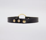 CHO027GLD BLACK CHOKER WITH GOLD RING