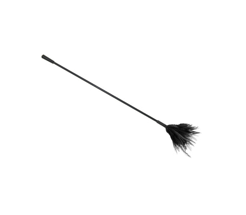 CRO001 BLACK LOVE IN LEATHER FEATHER CROP