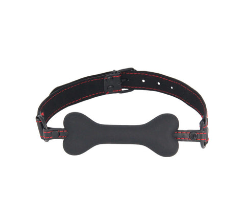 Love In Leather GAG007 Silicone Dog Bone Black