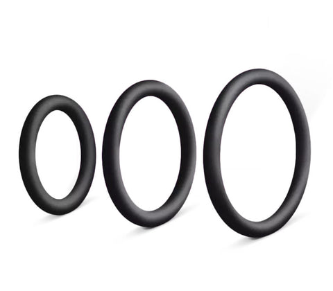 LIL - 3 Pack Black Silicon CockRings