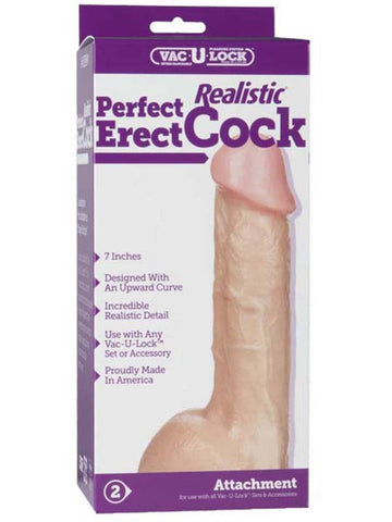 7inch (17.8cm) Perfect Real Erect Vac U Lock Cock - Vanilla