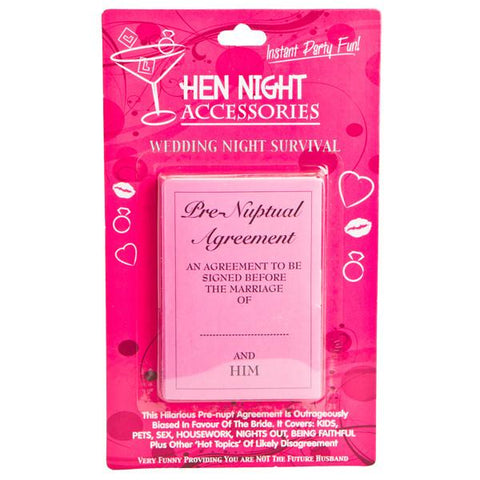 Hens Night Pre-Nuptial Agreement Accessory
