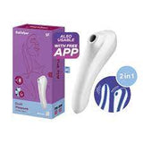 Satisfyer Dual Pleasure App Controlled Clitoral Air Pulse Stimulator And G-Spot Vibrator - white