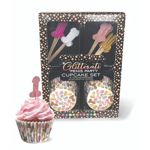 GLITTERATI - PENIS PARTY CUPCAKE SET