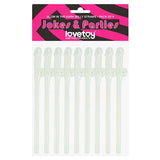 Jokes & Parties Glow In The Dark Willy Straws - 9 PACK
