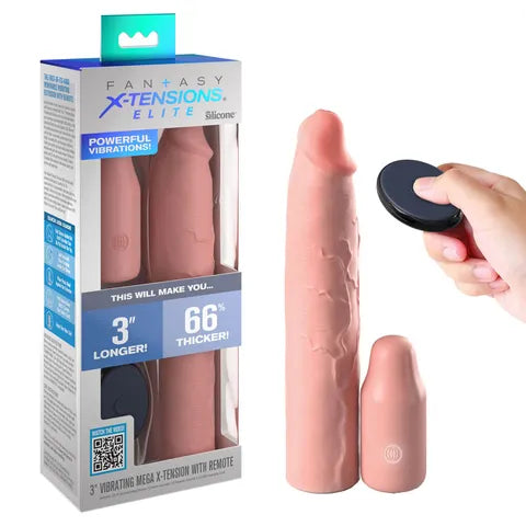 FX ELITE 3'' VIBRATING EXTENTION + REMOTE - FLESH