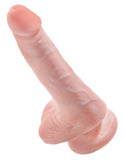 King Cock 6 in. Cock with Balls Flesh Powerful Suction Cup Base
