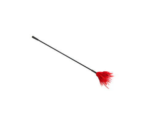 CRO001RED LOVE IN LEATHER FEATHER CROP