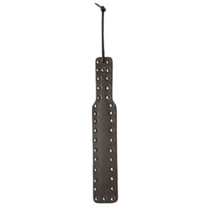 PAD007 LOVE IN LEATHER STUDDED PADDLE - BLACK