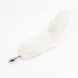 LOVE IN LEATHER WHITE BENDABLE FOX TAIL