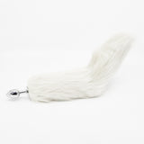 LOVE IN LEATHER WHITE BENDABLE FOX TAIL