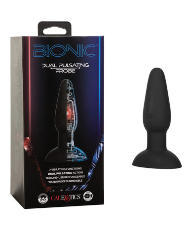 CALEXOTICS BIONIC DUAL PULSATING ANAL PROBE - BLACK RECHARGEABLE