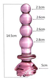 Pink Rose Glass Anal Beads