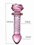 Pink Rose Glass Anal Wand