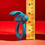 PLAYBOY PLEASURE BUNNY BUZZER - RECHARGEABLE COUPLES RING- DEEP TEAL