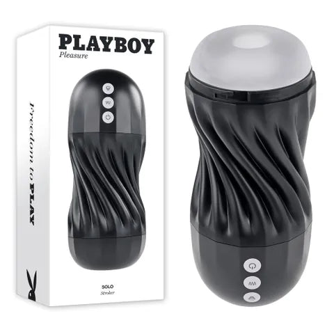 PLAYBOY PLEASURE SOLO - VIBRATING STROKER - BLACK