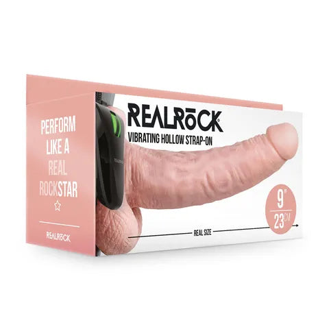 REALROCK Vibr Hollow Strap-on + Balls - 23cm Flesh