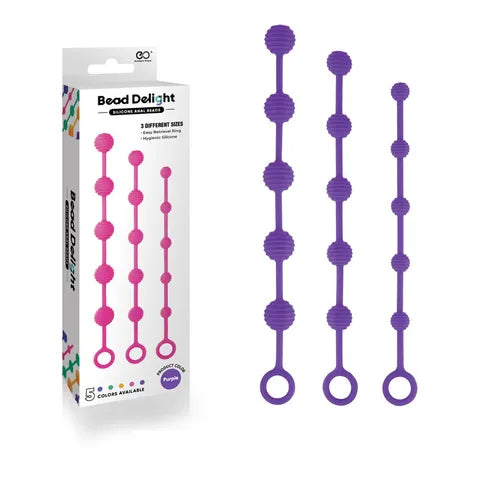 BEAD DELIGHT SILICONE ANAL BEADS - PURPLE