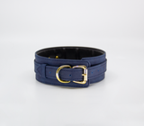 LIL COL047BLU COLLAR & LEASH GOLD HARDWARE BLUE