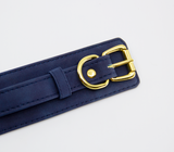 LIL COL047BLU COLLAR & LEASH GOLD HARDWARE BLUE