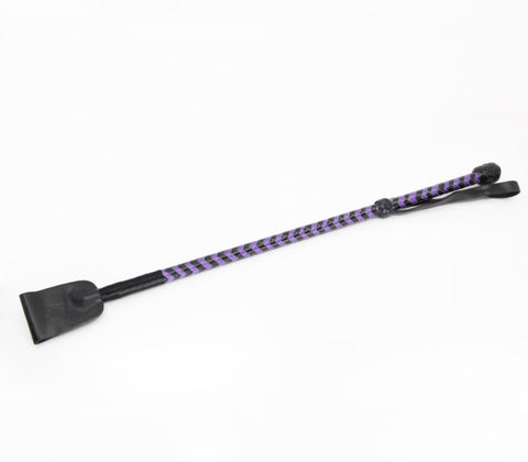 LOVE IN LEATHER RIDING CROP PURPLE AND BLACK CRO009