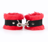 LOVE IN LEATHER HAN011 RED SOFT FLEECE CUFFS