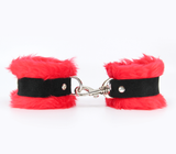 LOVE IN LEATHER HAN011 RED SOFT FLEECE CUFFS