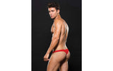 Microfibre Low Rise Zip Thong Red