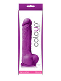 Colours Realistic 5 Inch Silicone Dong with Suction Cup - Purple