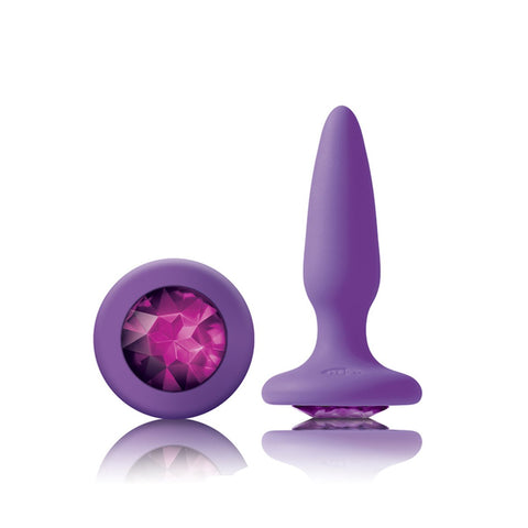 Glams Mini Silicone Anal Plug - Purple Gem
