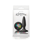 Glams Mini Silicone Black Anal Plug - Rainbow Gem