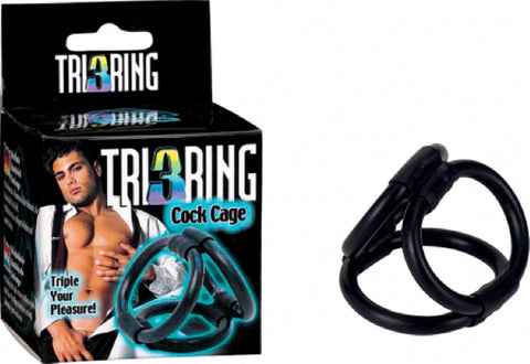 TRI 3 RING COCK CAGE