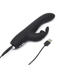 Fifty Shades of Grey Greedy Girl Rechargeable Slimline Rabbit Vibrator - Black