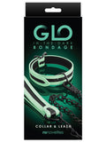 Glo Bondage Collar And Leash - Green