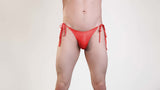 LOVE IN LEATHER RED BRIEF W/TIE SIDES BOXED MEN486A
