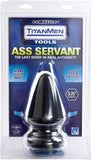 Doc Johnson Titanmen - Ass Servant - Massive Anal Plug - For Experienced Players - Traditional Shape - 3.7 Inch Width - Anal Toy - Black