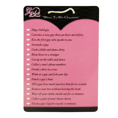Girls Night Out "Dare To Do Checklist" with Cord