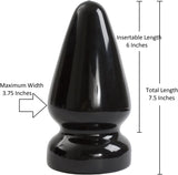 Doc Johnson Titanmen - Ass Servant - Massive Anal Plug - For Experienced Players - Traditional Shape - 3.7 Inch Width - Anal Toy - Black