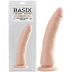 Basix Rubber Works Slim Dong 7in. Flesh with Suction Cup