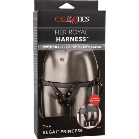 CALEXOTICS HER ROYAL HARNESS THE REGAL PRINCESS VEGAN LEATHER STRAP ON HARNESS
