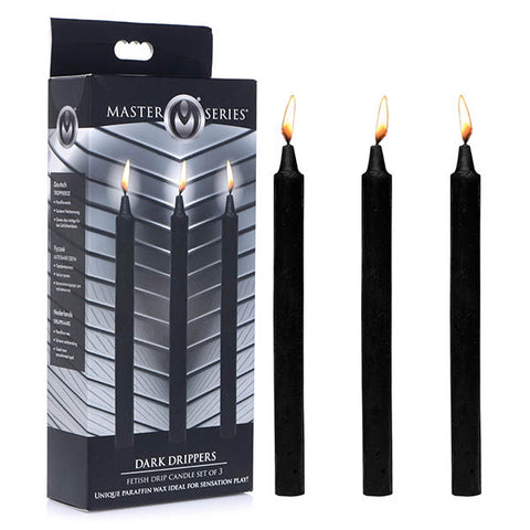 Master Series Fetish Drip Candles 3 Pack - Black