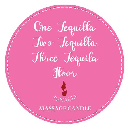 Ignacia Massage Candle - One Tequila, Two Tequila, Three Tequila, Floor - Basil and Cucumber
