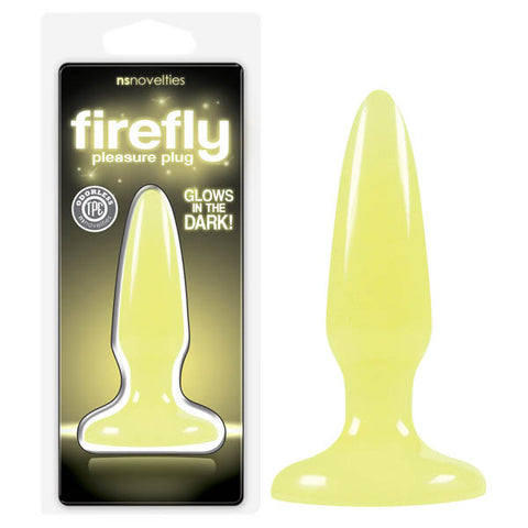 NS Novelties Firefly Pleasure Plug Yellow Glow In The Dark Mini Anal Plug
