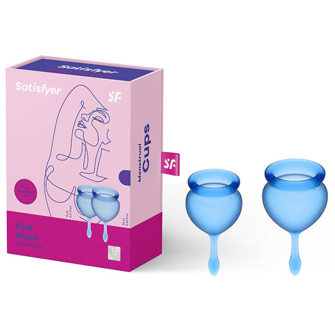 Satisfyer Feel Good Dark Blue Silicone Menstrual Cups - Set