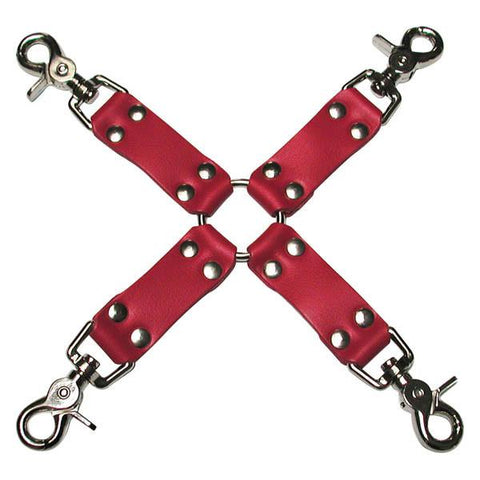 Kinklab Bondage Basics Leather Hog Tie - Red