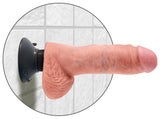 King Cock 8 Inch Vibrating Cock With Testicles - Flesh