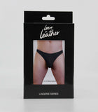 LOVE IN LEATHER BLACK LYCRA THONG BOXED MEN405 S/M