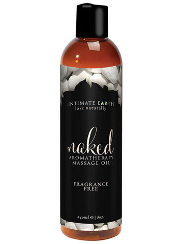 Intimate Earth Naked Fragrance Free Massage Oil 240ml - Bonuse 30ml Massage Oil Foil with Purchase