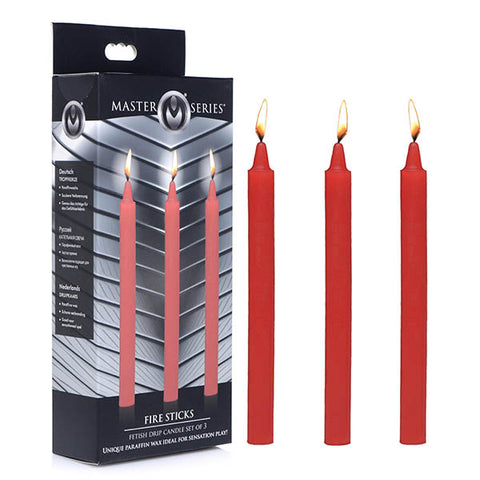 Master Series Fetish Drip Candles 3 Pack - Red